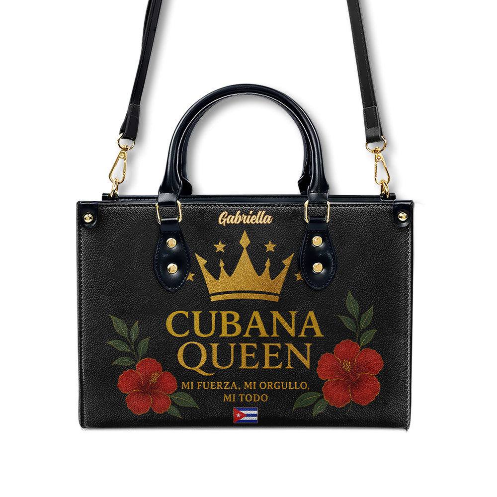 Cubana Queen - Personalized Leather Handbag - Customize Gift For Her CUB04