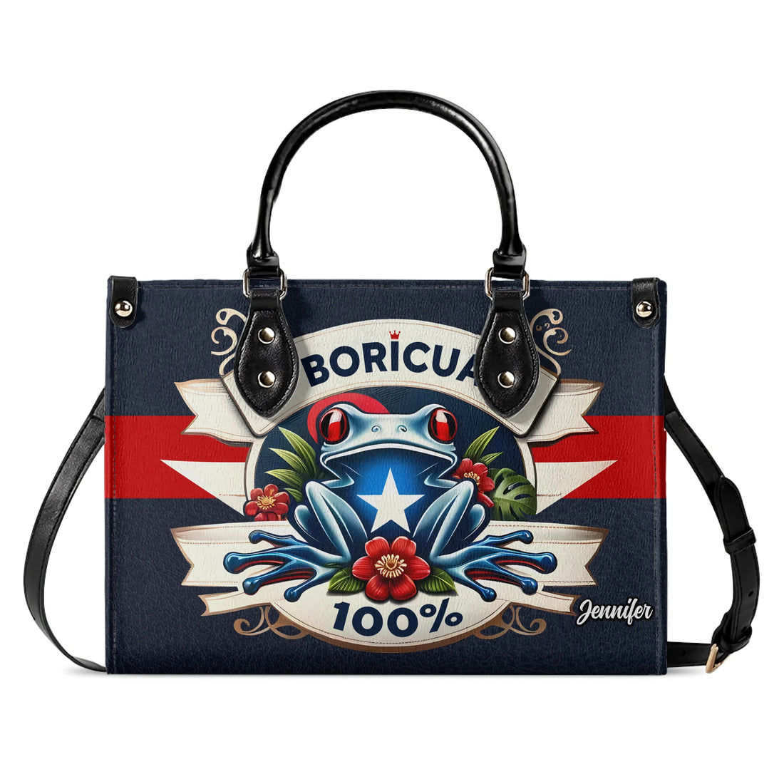 Boricua 100% - Personalized Leather Handbag BOR09