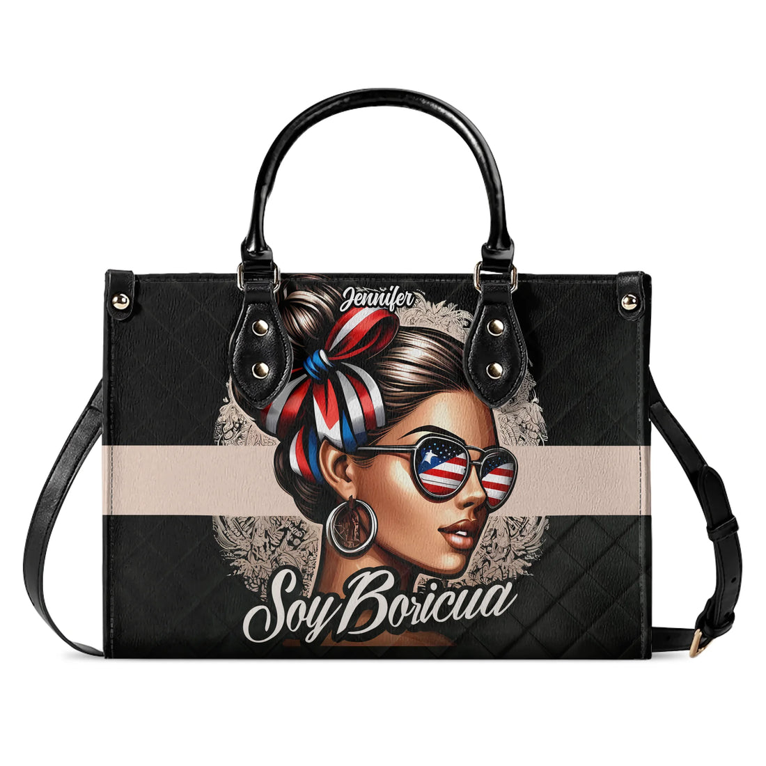 Soy Boricua - Personalized Leather Handbag BOR05
