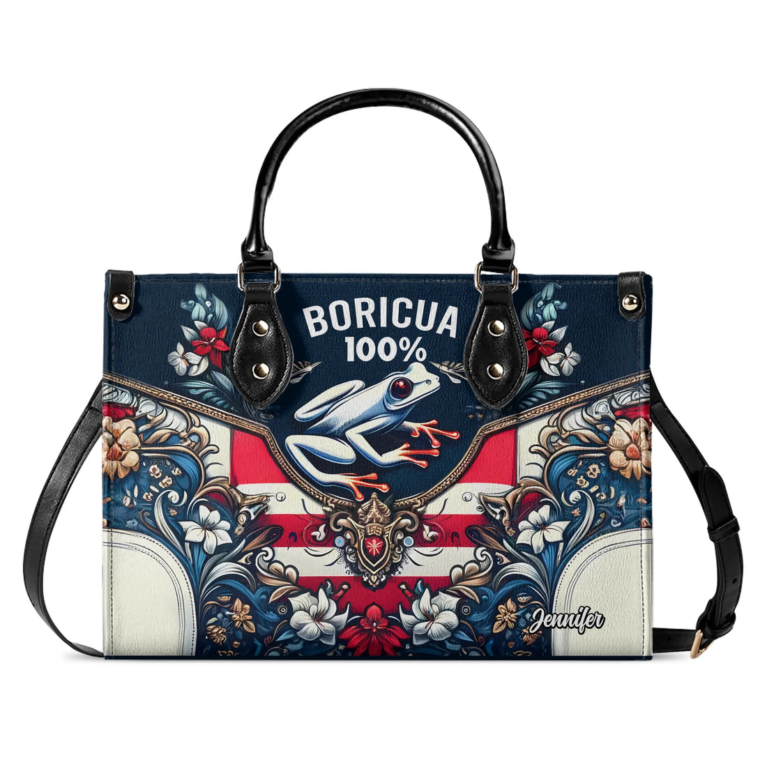 Boricua 100% - Personalized Leather Handbag BOR08