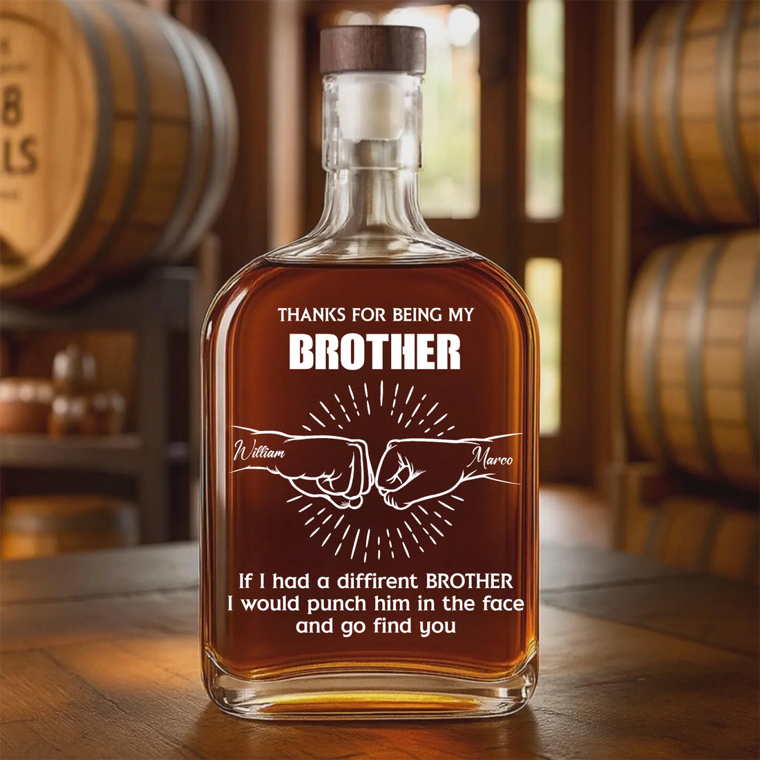 Thanks For Being My Brother - Personalized Custom Whiskey Bottle WB02