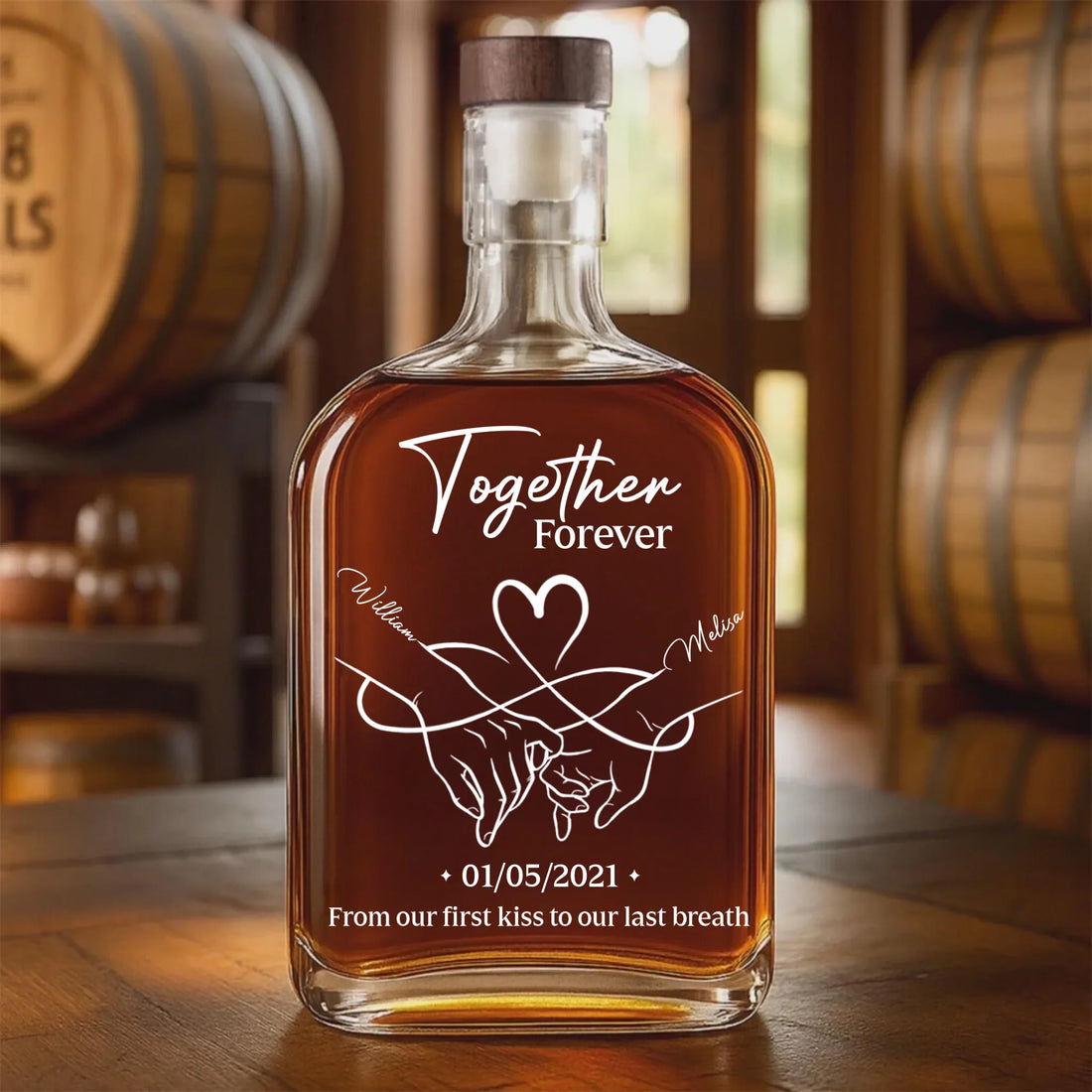 Together Forever - Personalized Custom Whiskey Bottle WB03