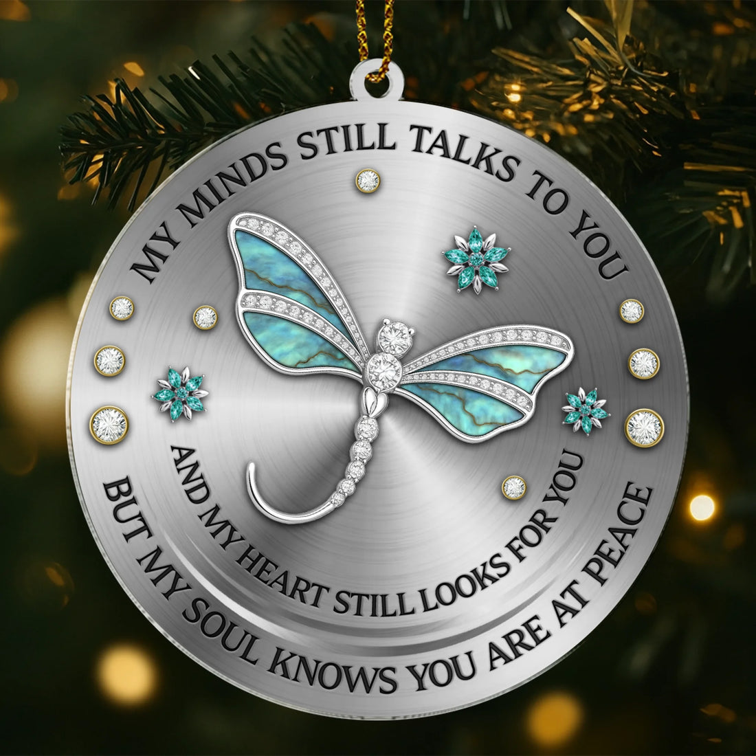 Dragonfly My Mind My Heart My Soul - Personalized Custom Acrylic Ornament AO08