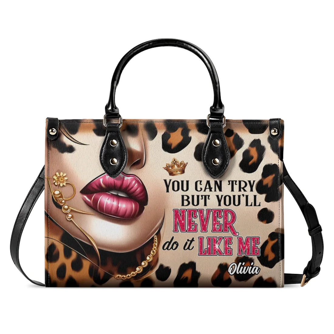 You can Try - Personalized Leather Handbag LEO04