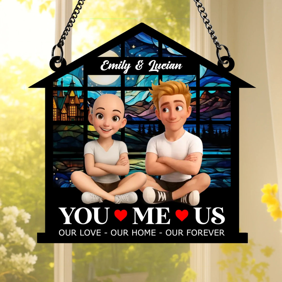 Our Love-Our Home-Our Forever - Personalized Custom Suncatcher SUN03