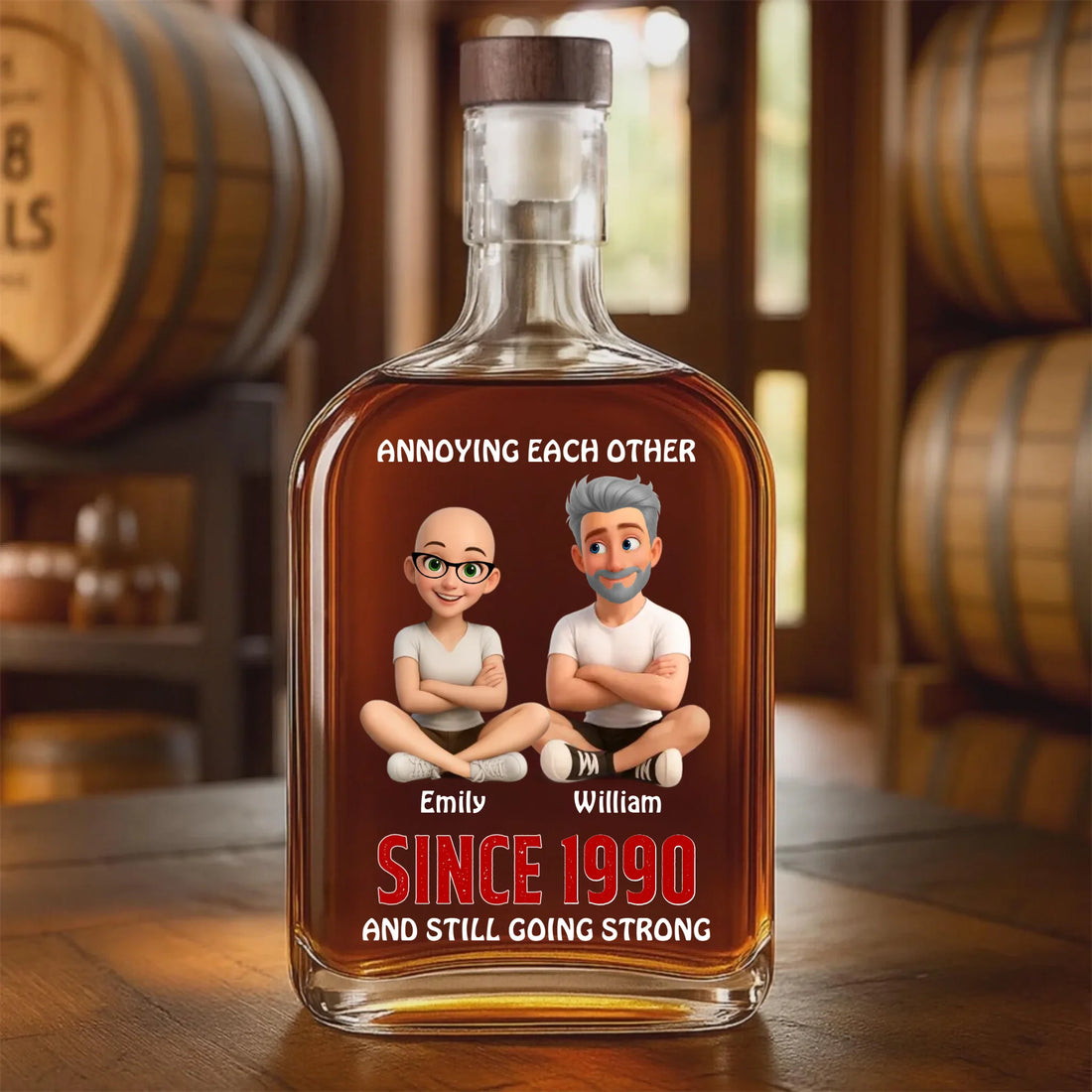 Annoying Each Other Since... - Personalized Custom Whiskey Bottle WB01
