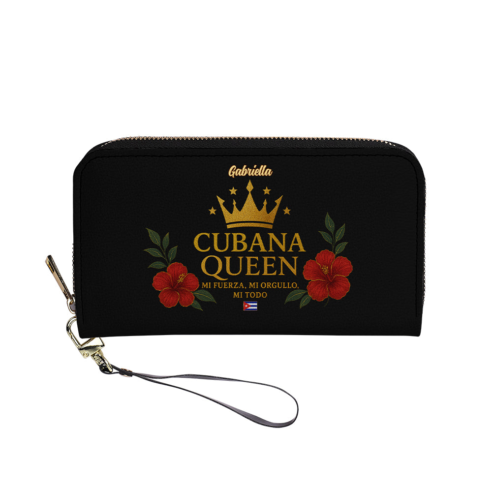 Cubana Queen - Personalized Leather Clutch Purse CUB04C