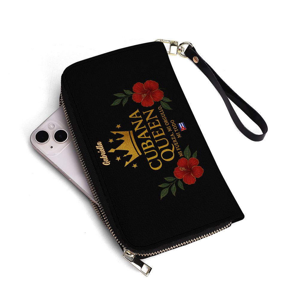 Cubana Queen - Personalized Leather Clutch Purse CUB04C