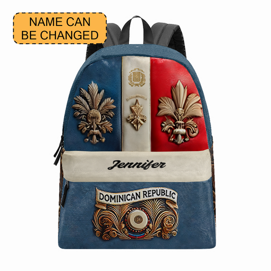 Dominica Republic - Custom Printed Canvas Backpack V3 - V3DOM01