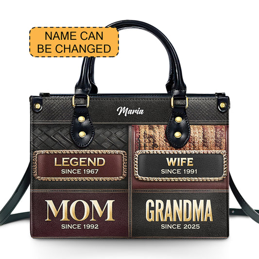 Grandma’s Legacy - Personalized Leather Handbag - Customize Gift For Her GM01