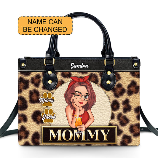 Grandma - Personalized Leather Handbag - Customize Gift For Her GM03