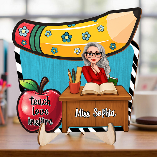 Teach Love Inspire - 2-Layer Wooden Plaque - WP08