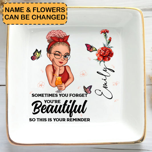 You are Beautiful - Personalized Ceramic Ring Dish - RD05