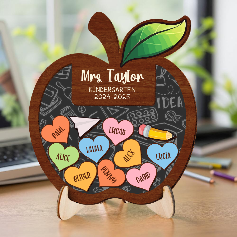 Apple Kindergarten - 2-Layer Wooden Plaque - WP17