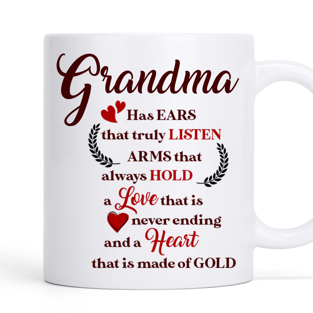 Grandma Has Ears That Truly Listen - Personalized Custom Coffee Mug MUG57