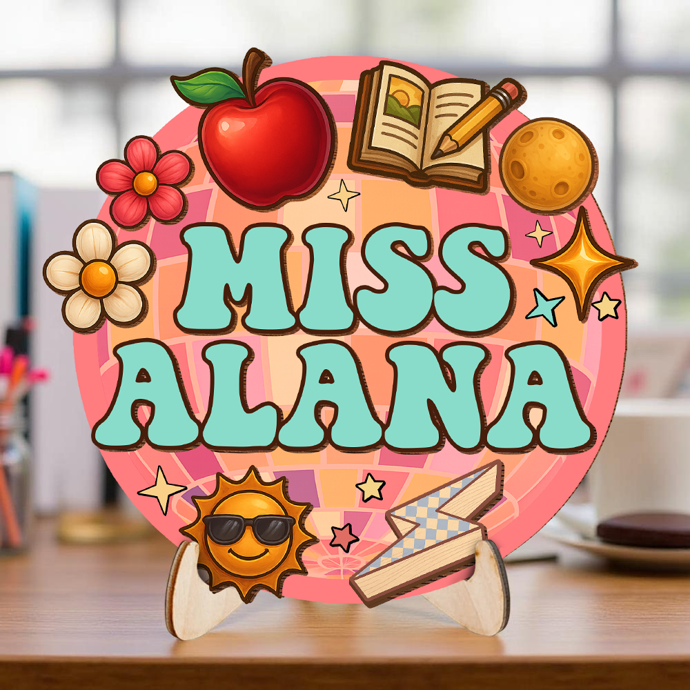Bling Bling Teacher - 2-Layer Wooden Plaque - WP22