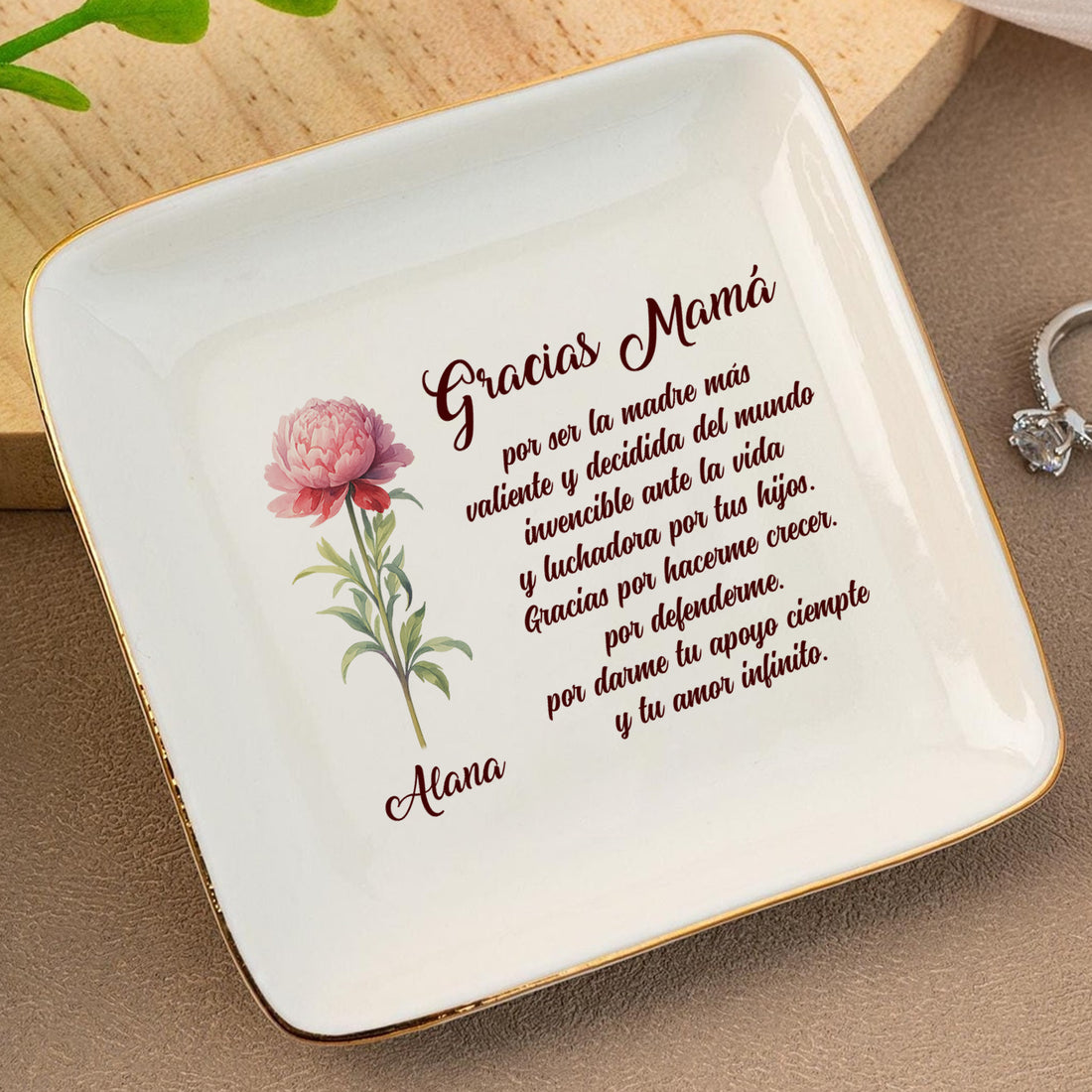 Gracias Mamá - Personalized Ceramic Ring Dish - RD23