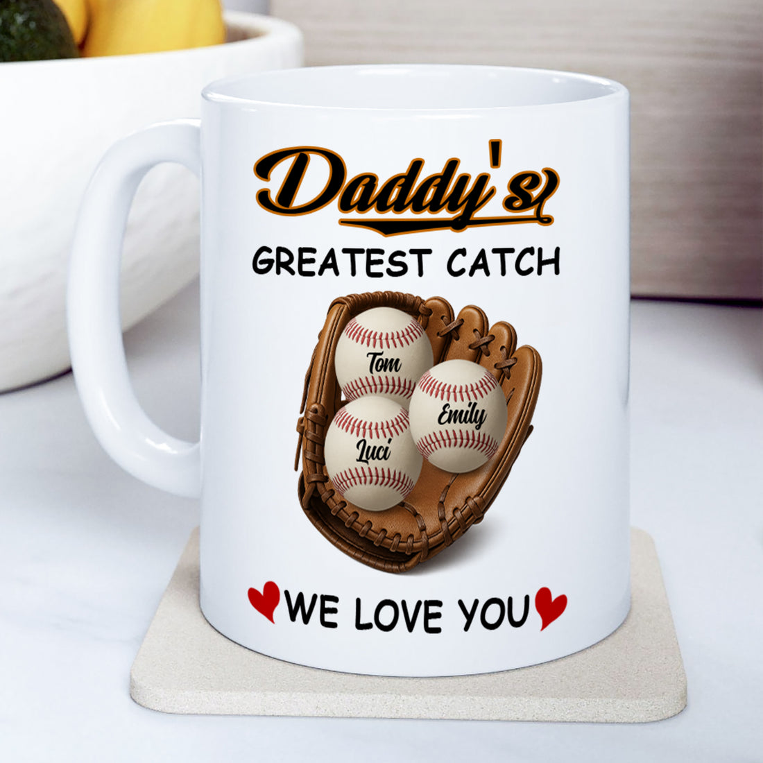 Daddy's Greatest Catch - Personalized Custom Coffee Mug MUG43
