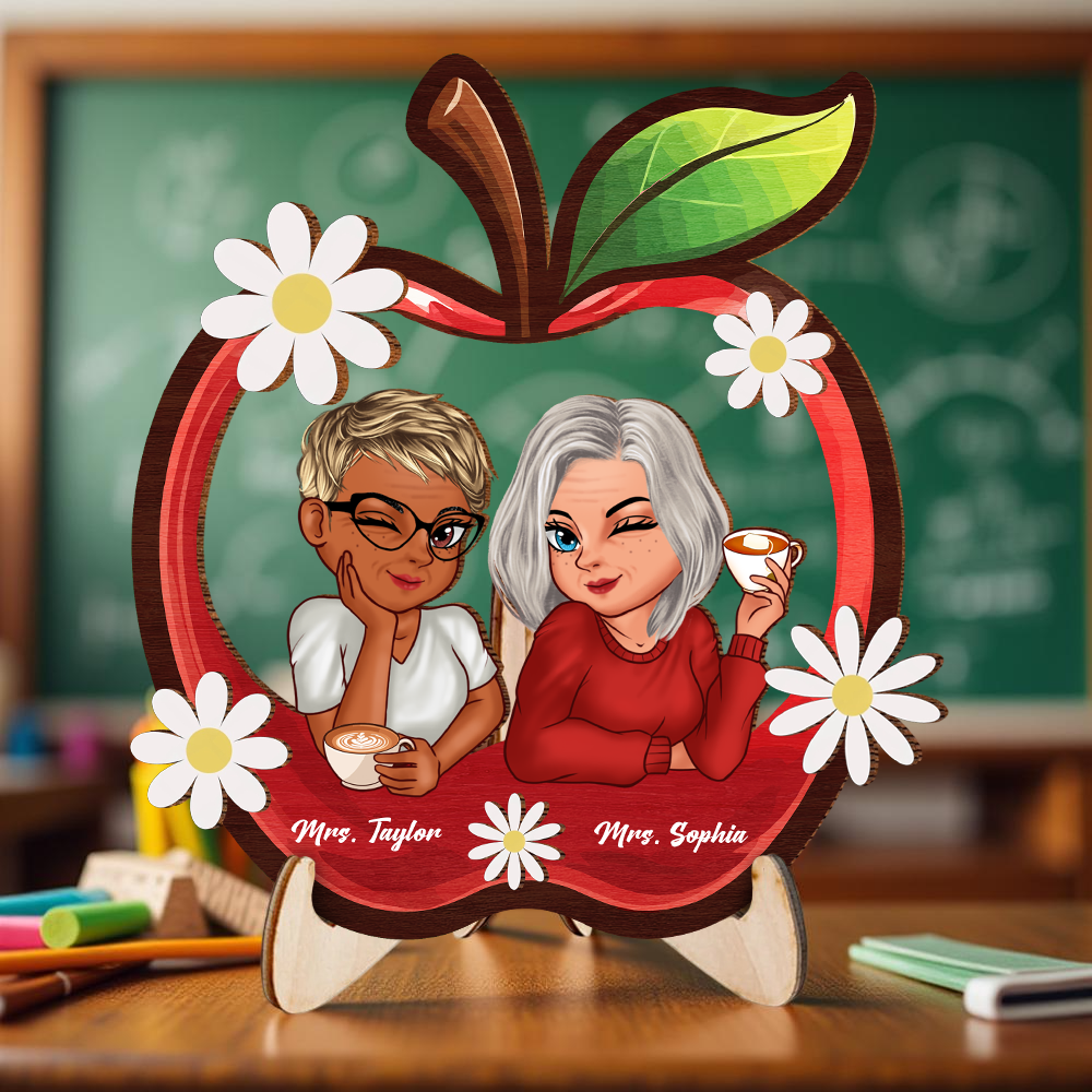 Teacher Best Friends - 2-Layer Wooden Plaque - WP20