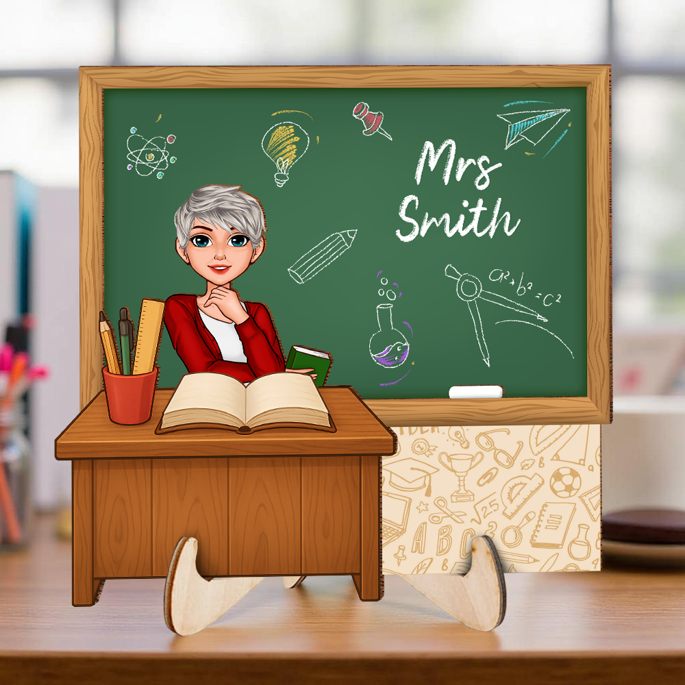 Teacher Blackboard - 2-Layer Wooden Plaque - WP07