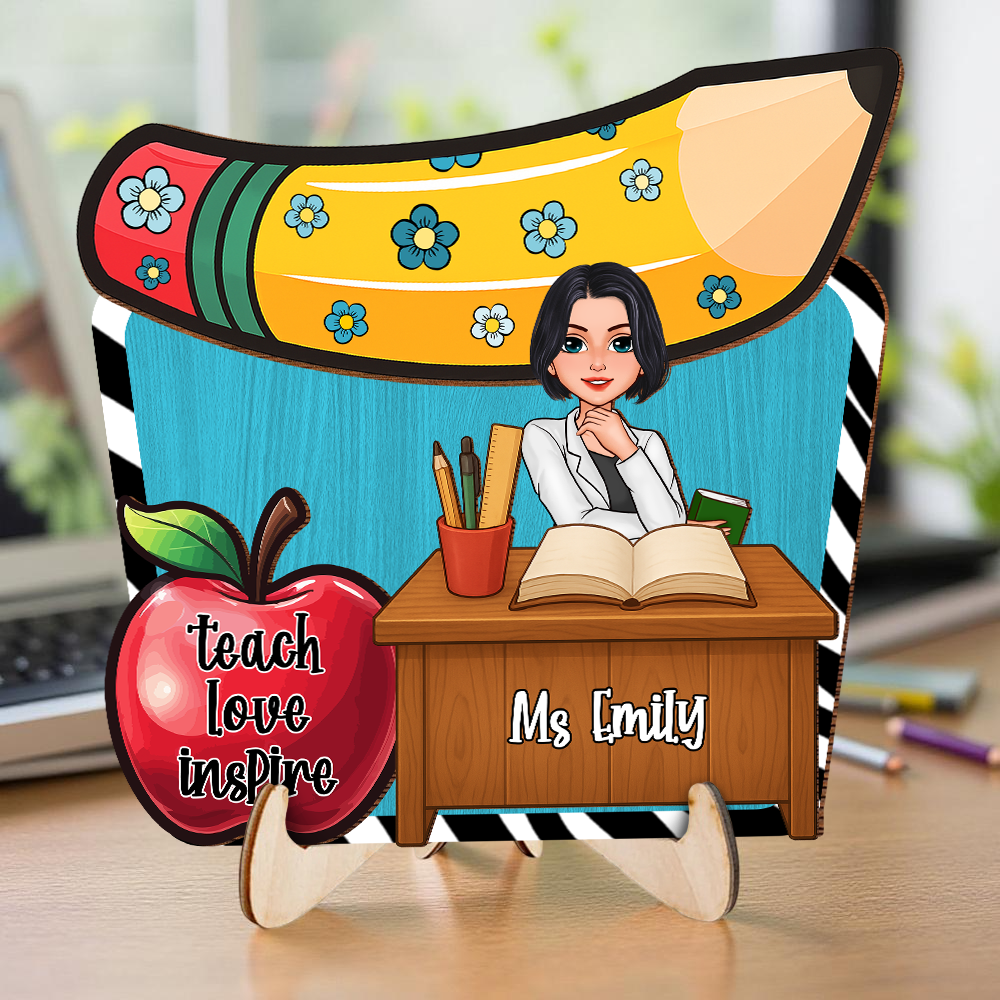 Teach Love Inspire - 2-Layer Wooden Plaque - WP08