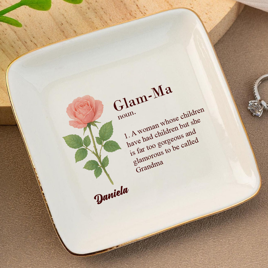 Glam-Ma - Personalized Ceramic Ring Dish - RD10