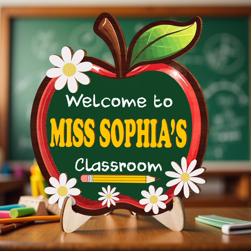 Welcome To Teacher's Classroom - 2-Layer Wooden Plaque - WP11