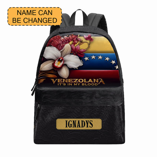 Venezolana It's in my blood - Custom Printed Canvas Backpack V3 - BPVEN01V3