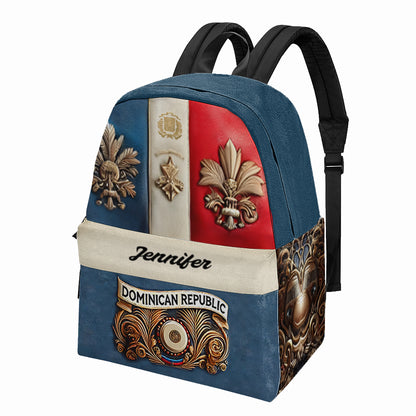 Dominica Republic - Custom Printed Canvas Backpack V3 - V3DOM01