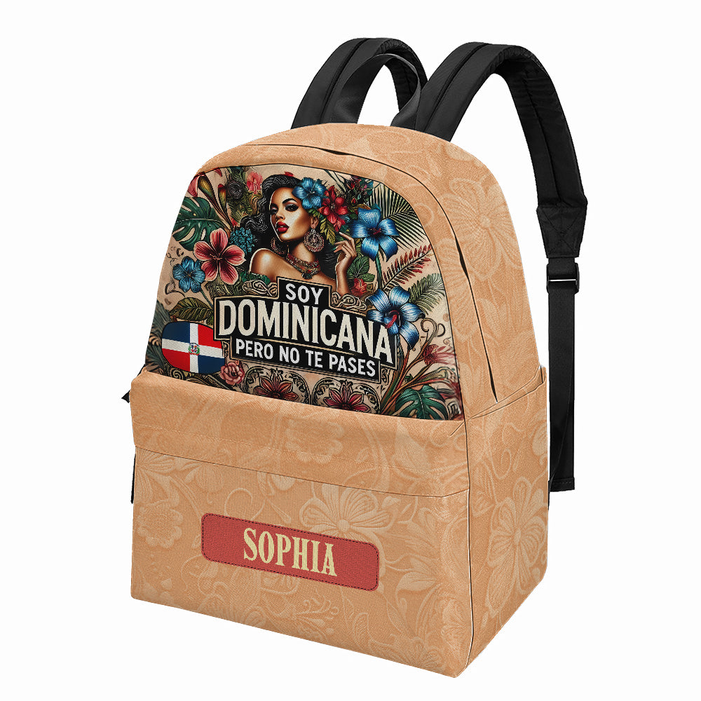 Soy Dominicana pero no te pases  - Custom Printed Canvas Backpack V3 - BPDOM02V3