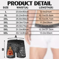 Personalized Men's Boxer Brief Size Guide and Product Details