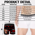 Personalized Men's Boxer Brief Size Chart and Product Details