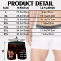 Funny Personalized Men's Boxer Brief Size Chart and Product Details