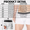 Personalized Men's Boxer Brief Size Chart and Product Details