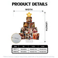 Personalized acrylic photo ornament size chart and product details