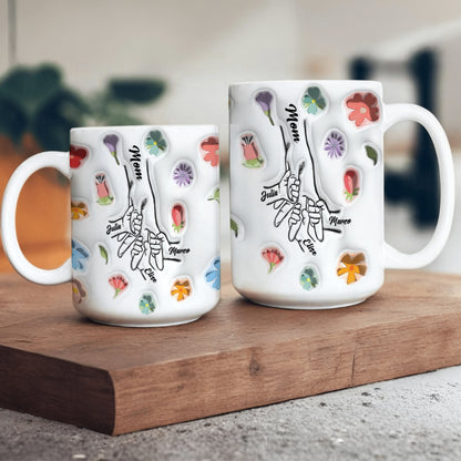 Woman's Hand 3D effect - Personalized Custom Coffee Mug MUG01