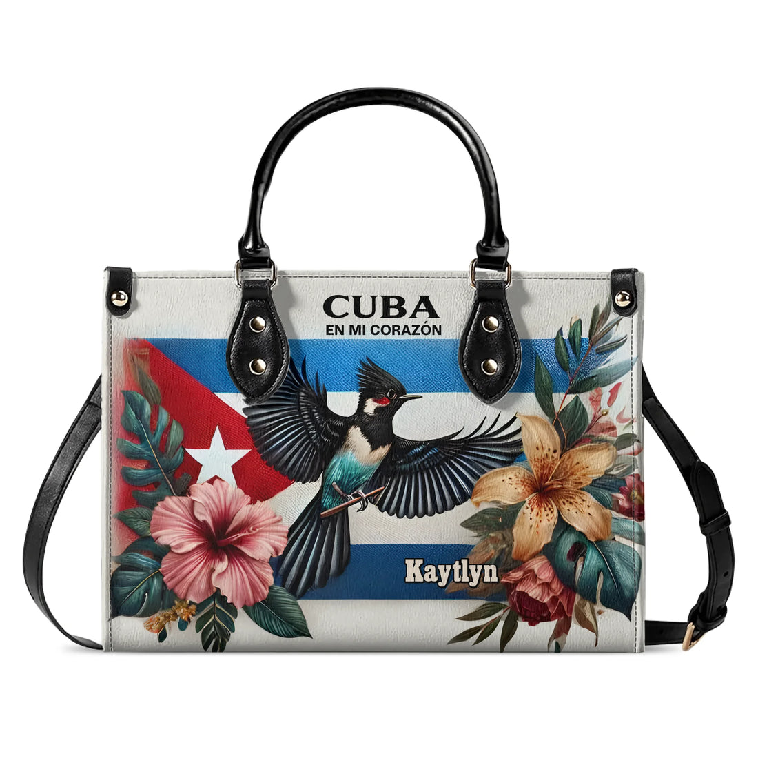 Cuba en mi Corazón - Personalized Leather Handbag CUB02