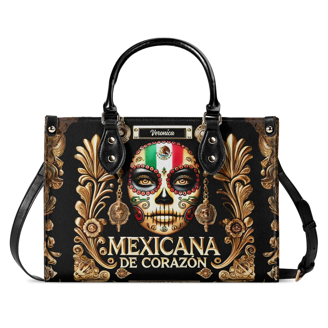 Mexicana De Corazón - Personalized Leather Handbag - MEX04