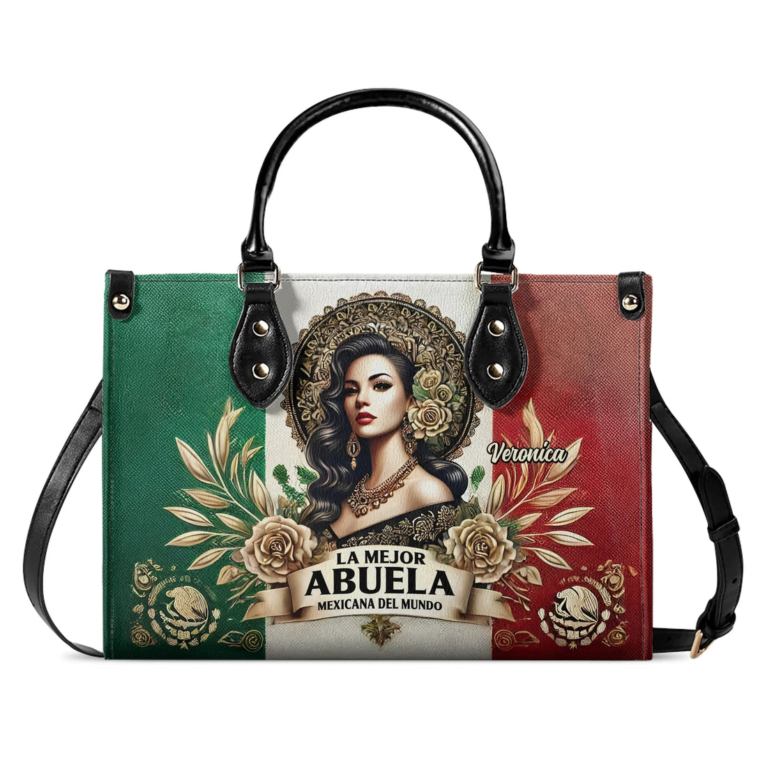 La Mejor Abuela Del Mundo - Personalized Leather Handbag MEX07
