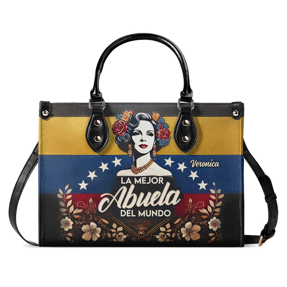 La Mejor Abuela Del Mundo - Personalized Leather Handbag VEN02