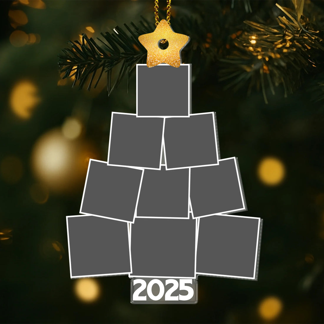Custom Photo Family Tree Christmas - Personalized Custom Shaped Acrylic Ornament AO01
