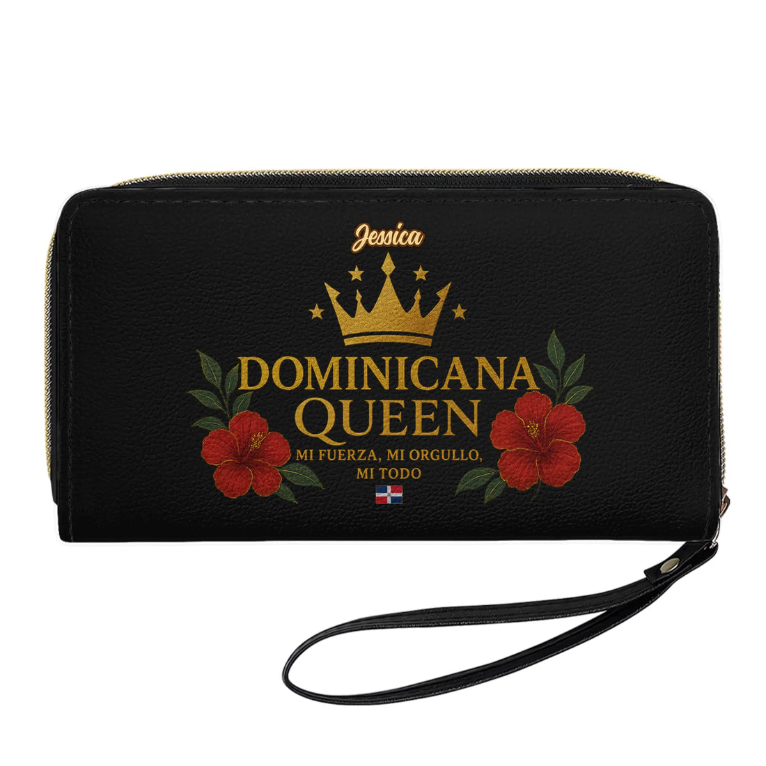 Dominicana Queen - Personalized Leather Clutch Purse DOM10C