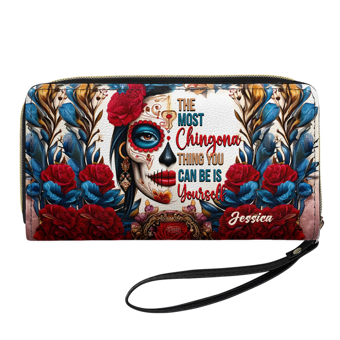 Chingona - Personalized Leather Clutch Purse LAT06C
