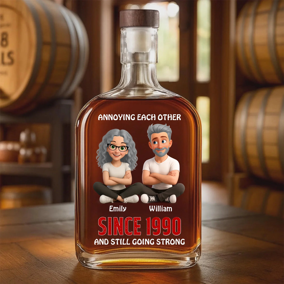 Annoying Each Other Since... - Personalized Custom Whiskey Bottle WB01