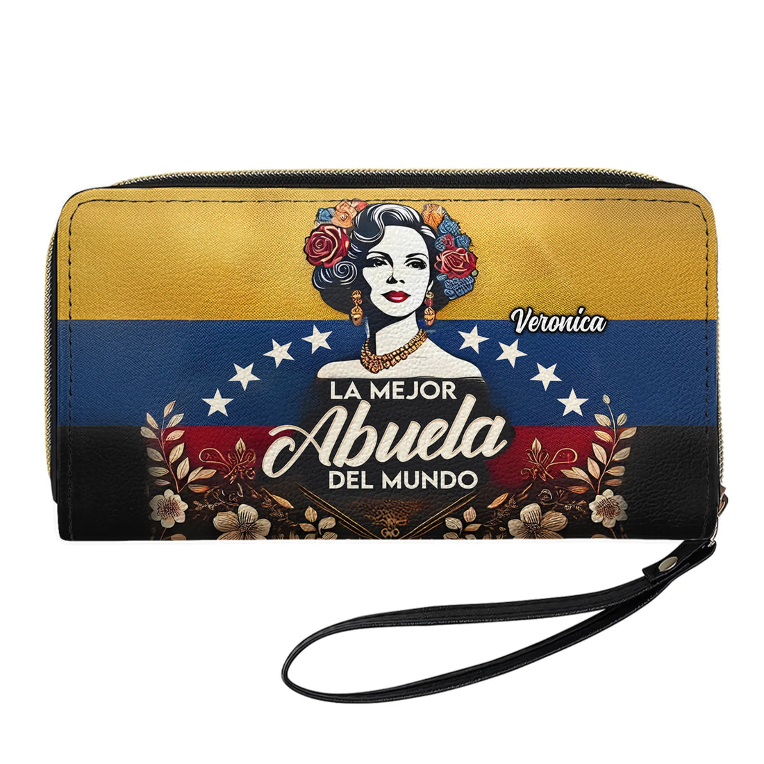 La Mejor Abuela Del Mundo - Personalized Leather Clutch Purse VEN02C