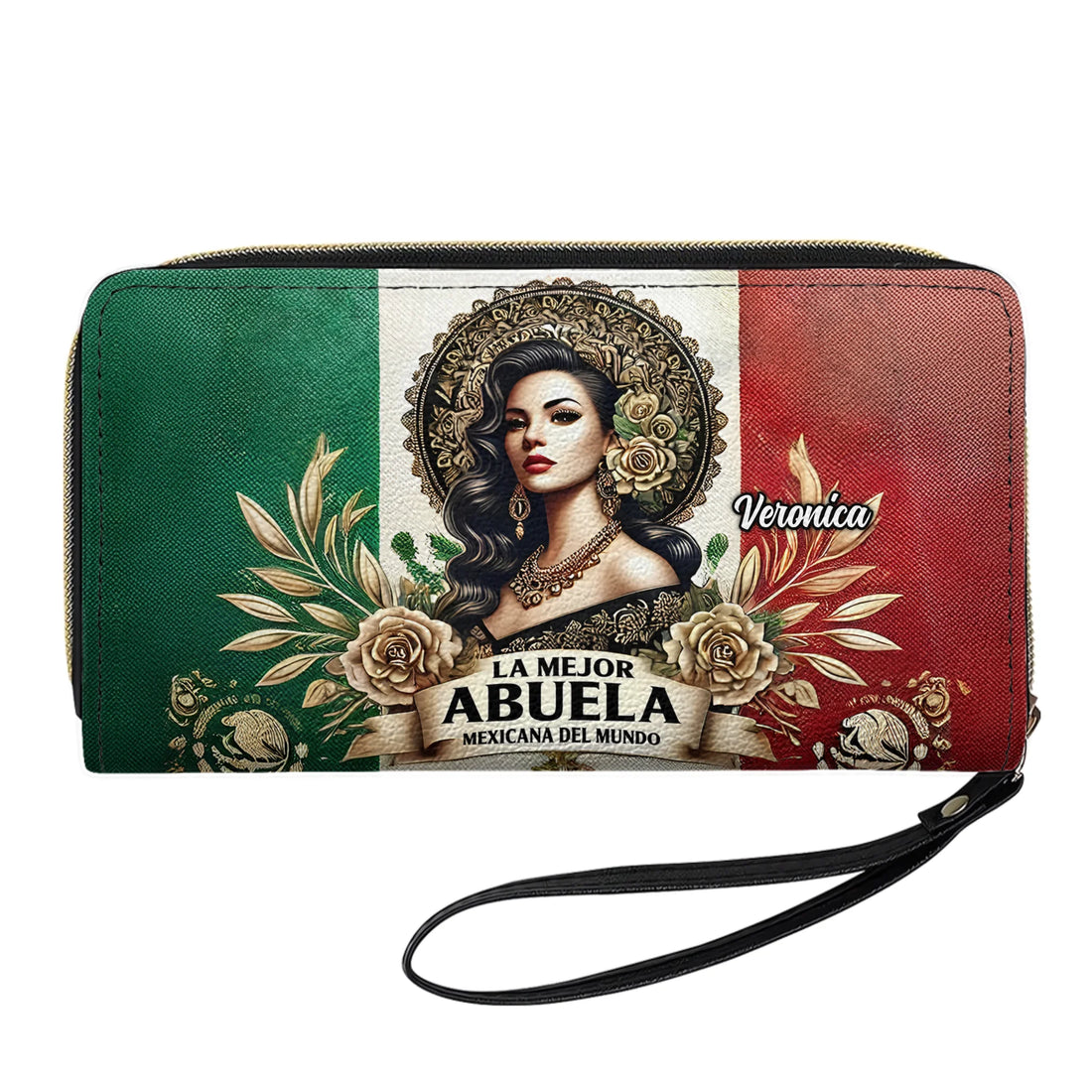 La Mejor Abuela Del Mundo - Personalized Leather Clutch Purse MEX07C