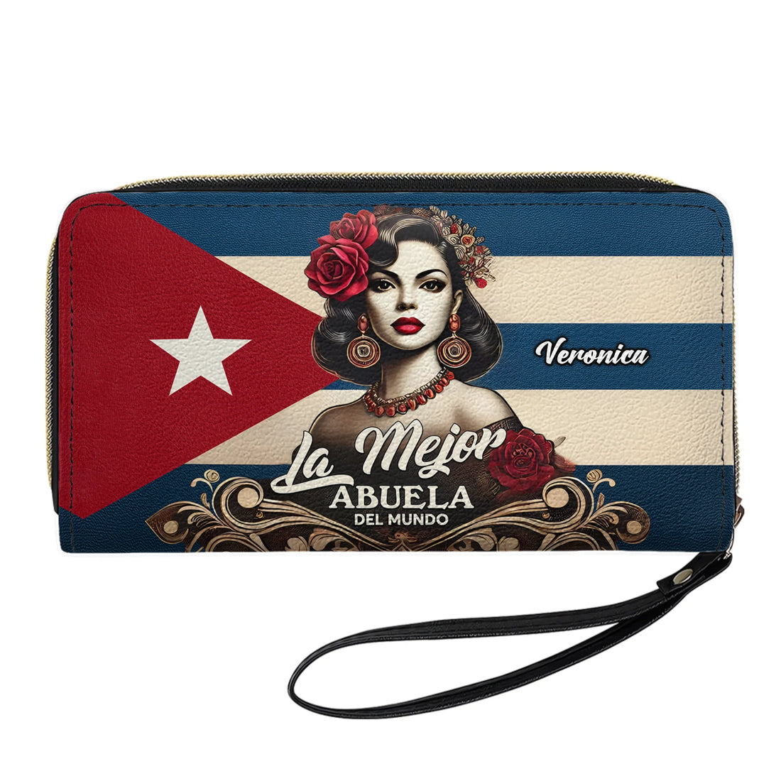 La Mejor Abuela Del Mundo - Personalized Leather Clutch Purse CUB03C