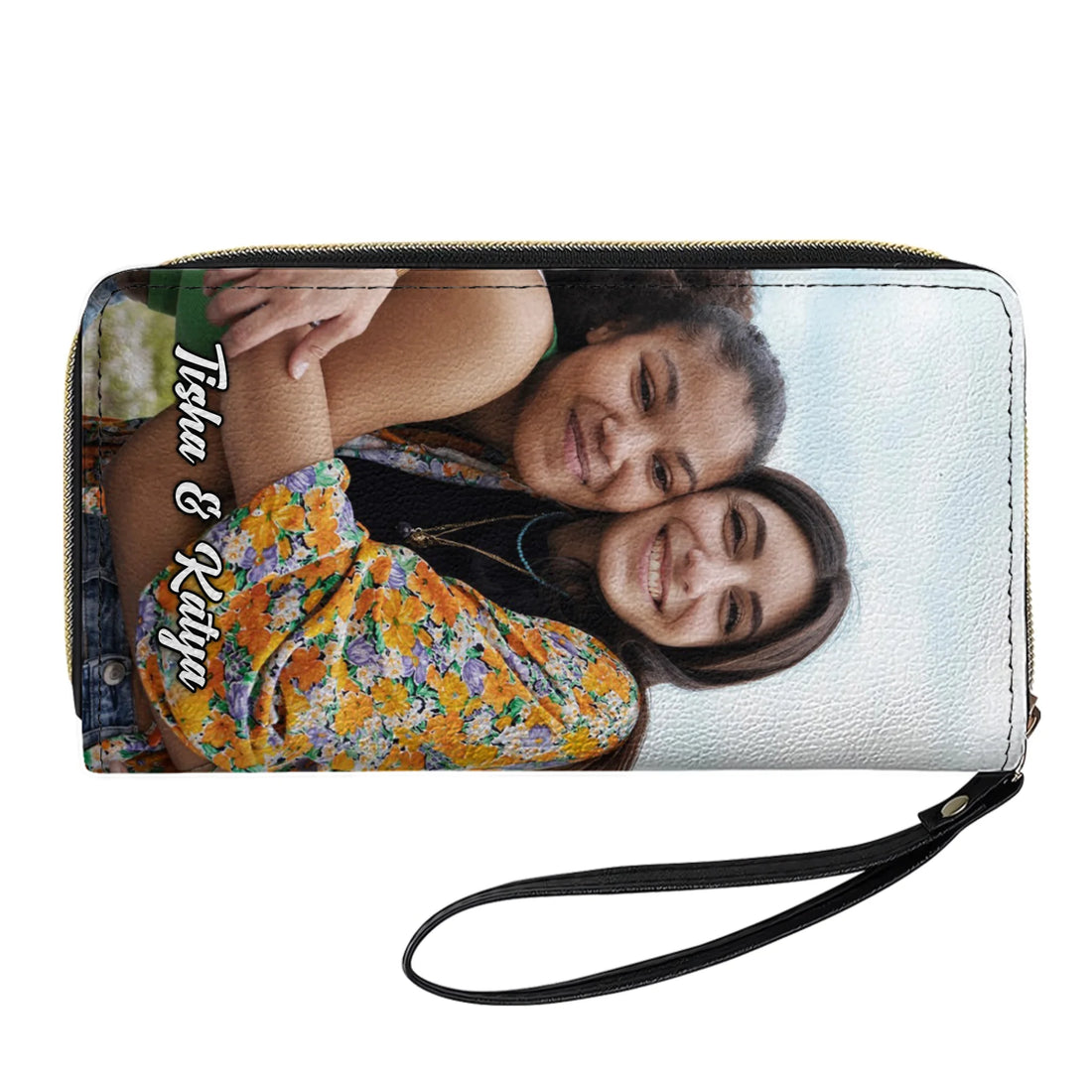 Clutch Wallet with your photo - Personalized Leather Clutch Purse PHO01C