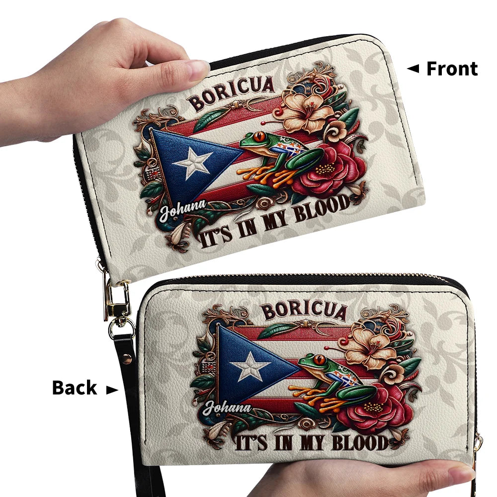 Puerto Rican Pride Personalized Clutch Wallet