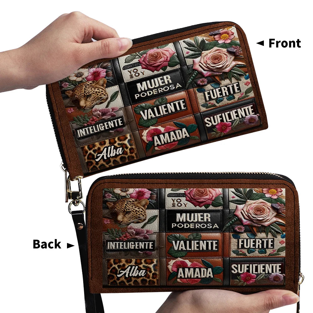 Personalized Latina Leather Clutch Wallet